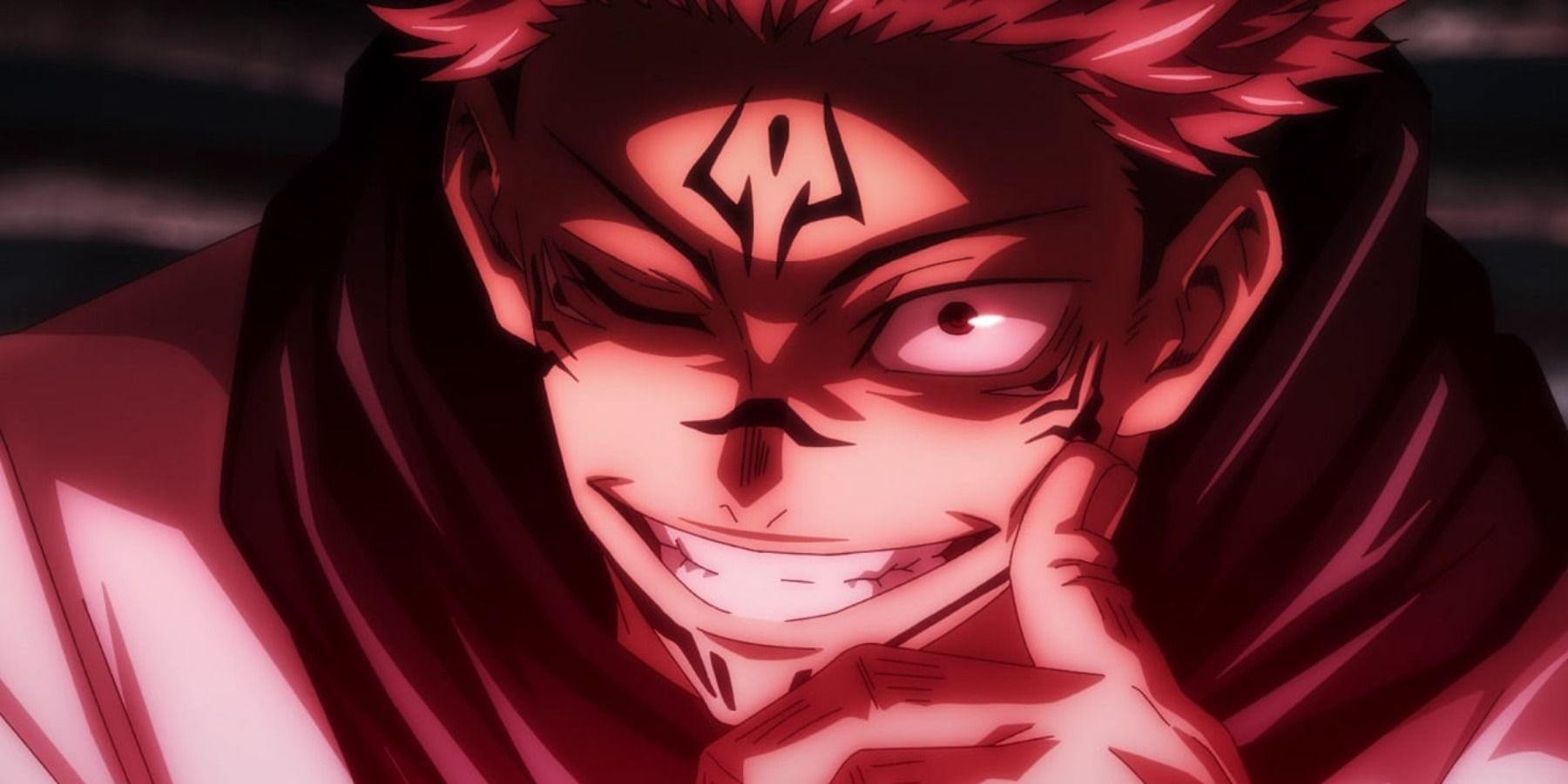 sukuna smiling maniacally In Jujutsu Kaisen