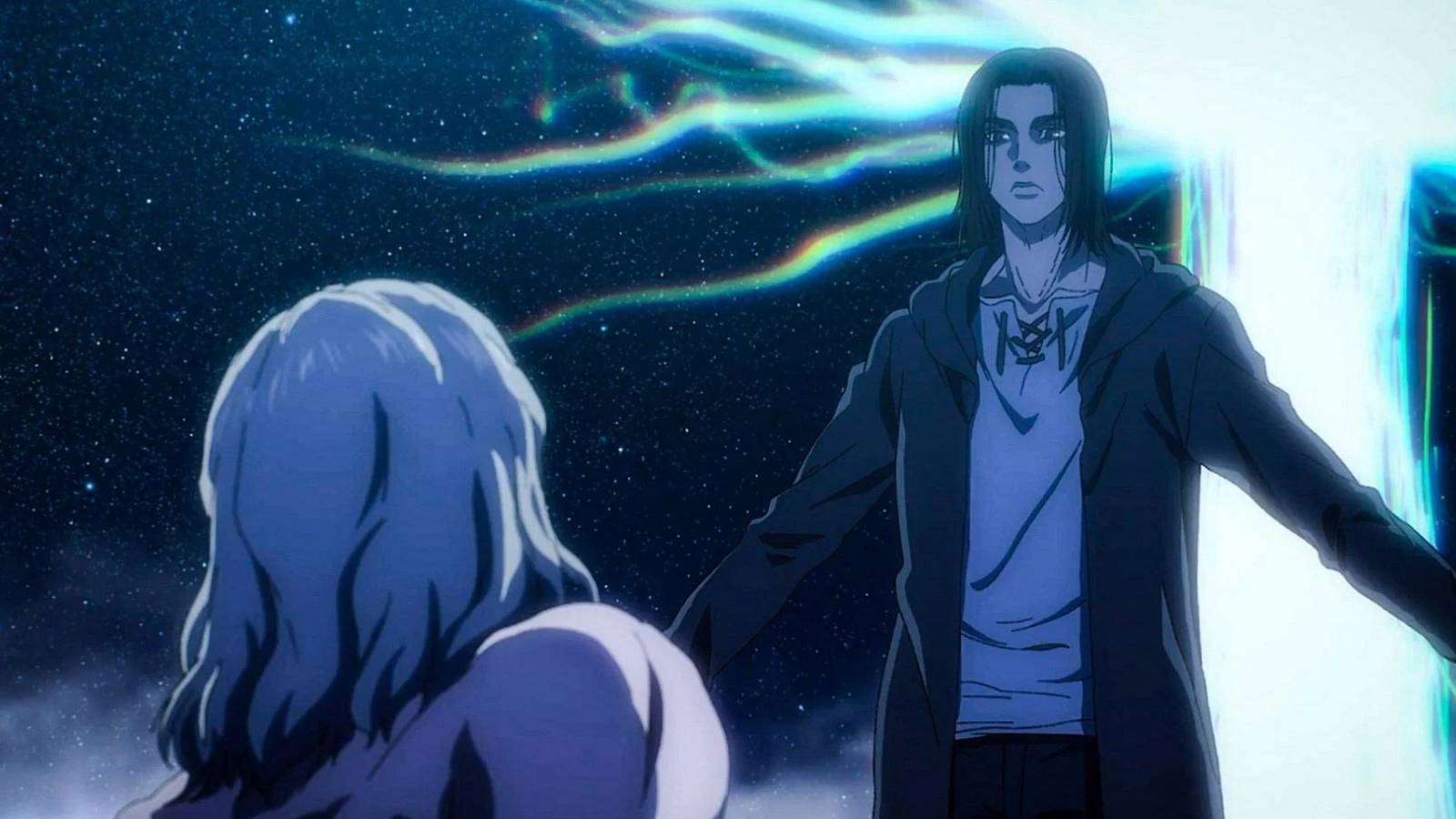 eren standing in front of the paths