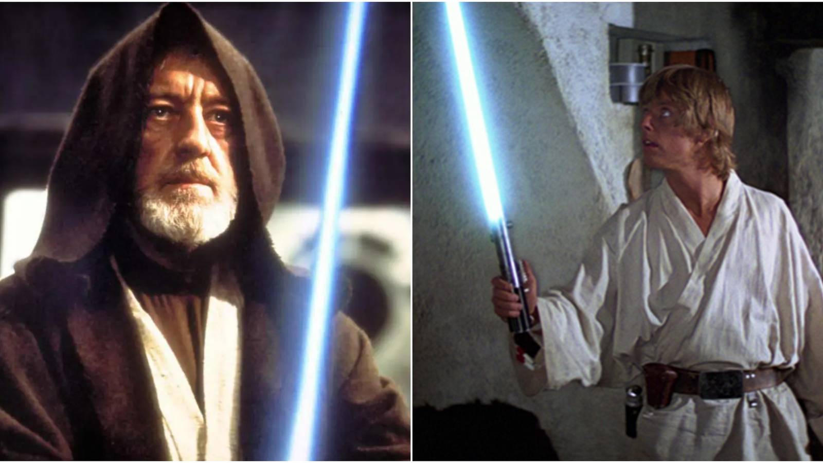 left: obi-wan; right: luke skywalker
