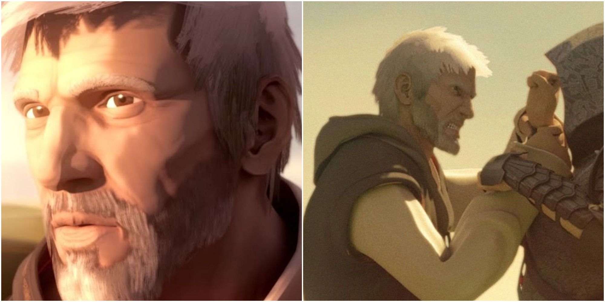 художественное изображение, показывающее постаревшего и вышедшего на пенсию Эцио из Assasin's Creed