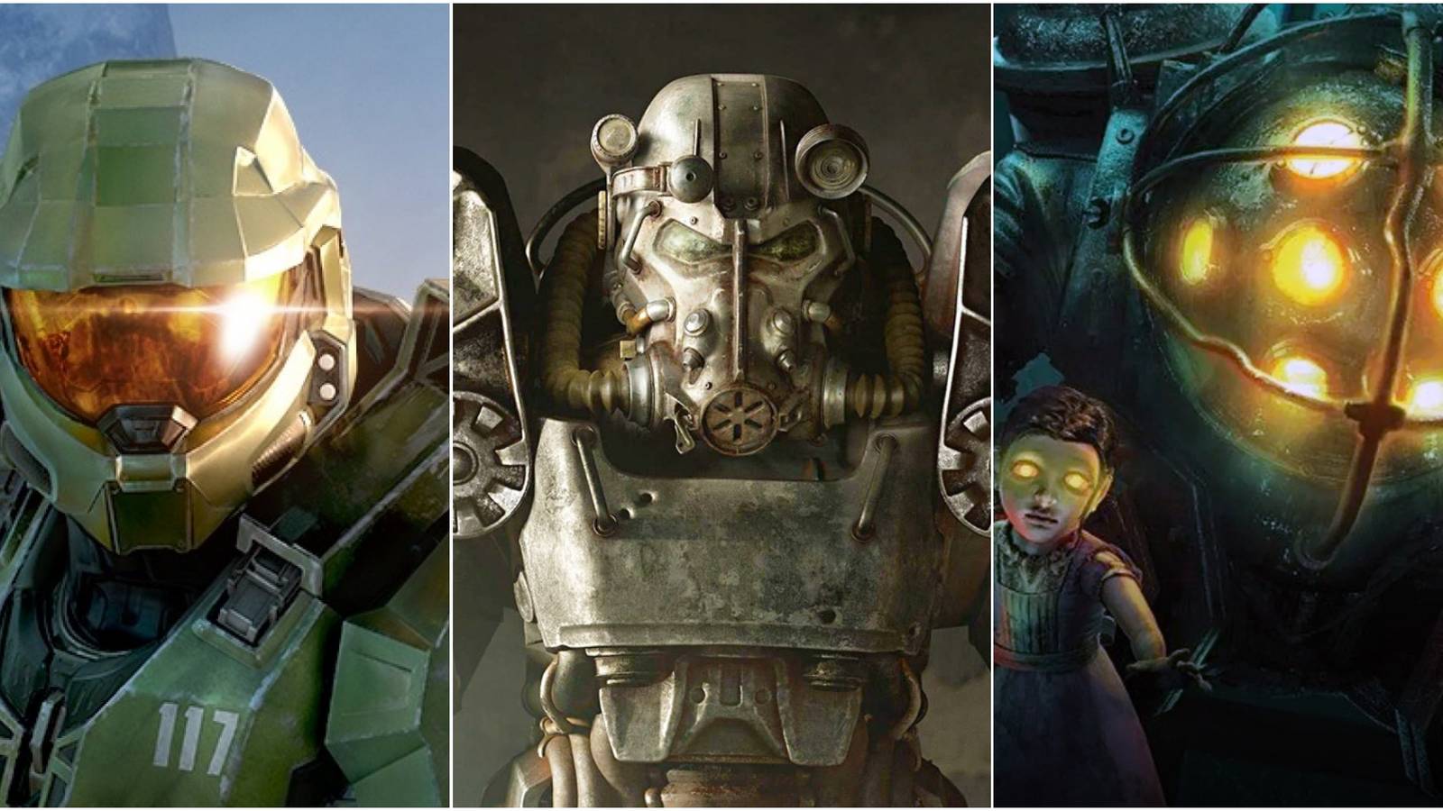 Human experimentation games showing Halo, Fallout, and Bioshock