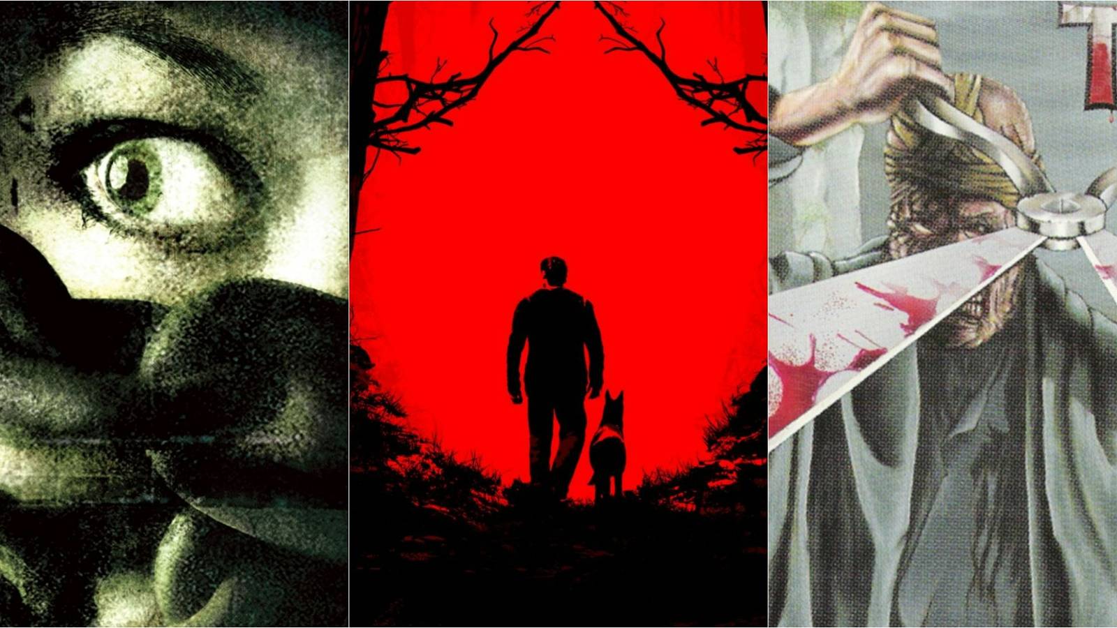 The cover art from three forgotten horror games
