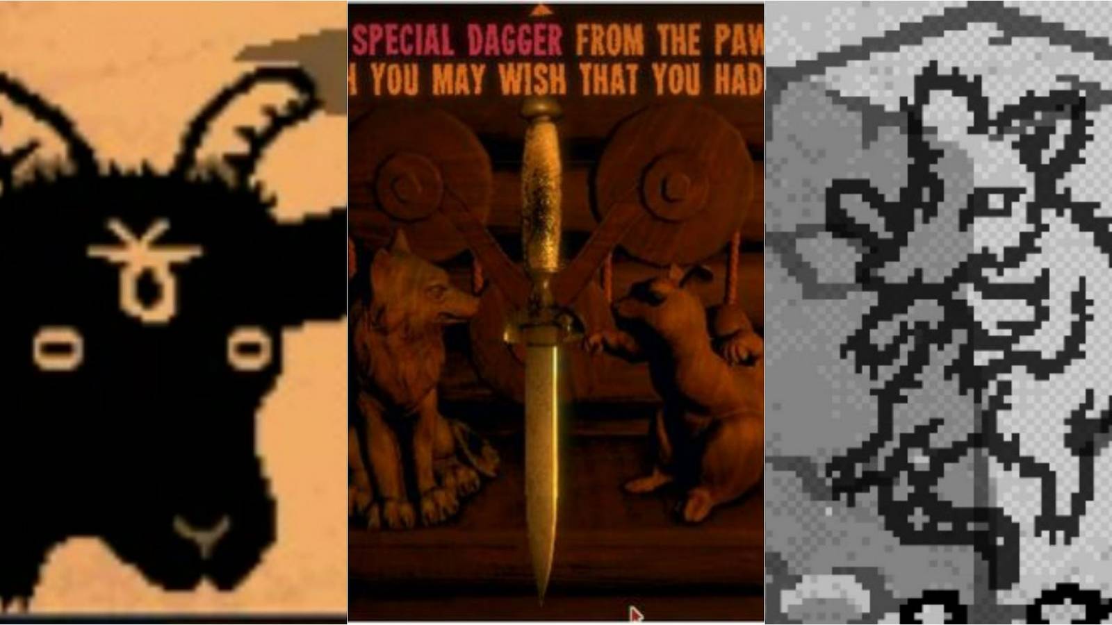 Images of three consumable items from Inscryption