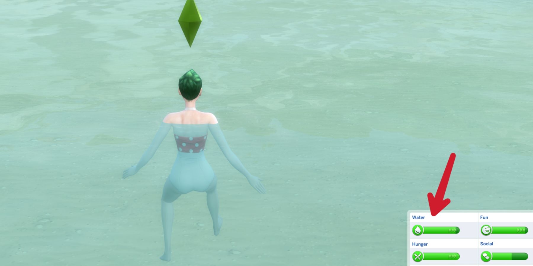 plantsim swimming in the sims 4