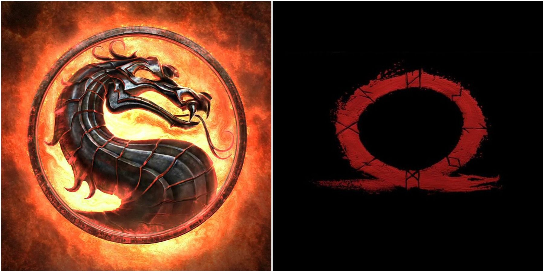 (Left) Mortal Kombat logo (Right) God of War (2018) logo