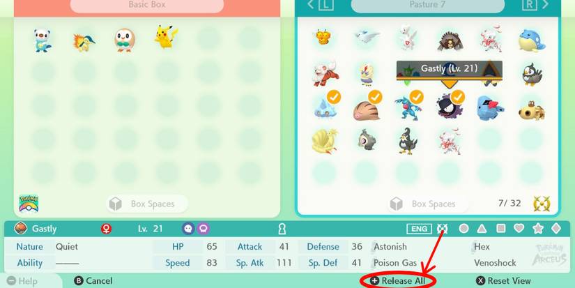 pokemon home how to release pokemon