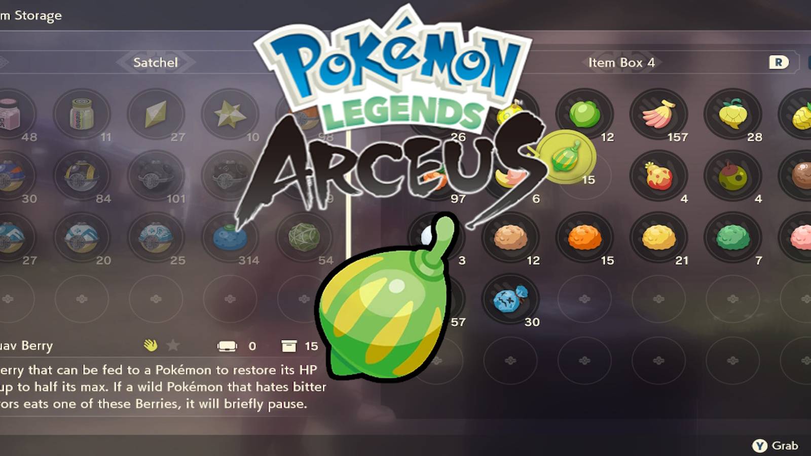 pokemon legends arceus aguav berry
