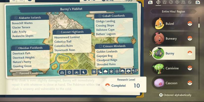 pokemon legends arceus burmy location