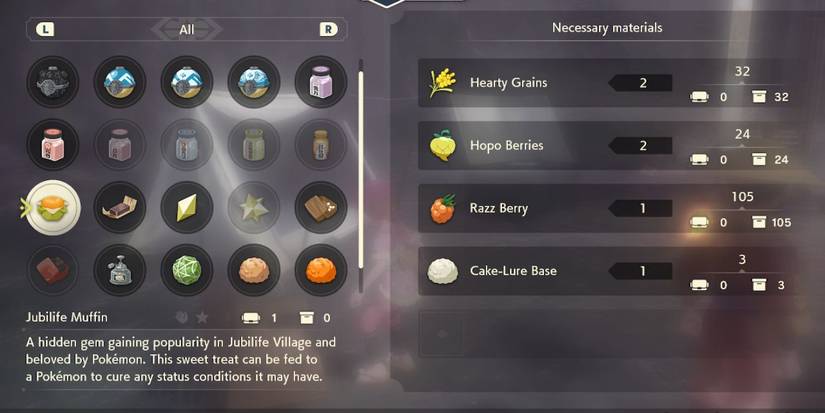 pokemon legends arceus jubilife muffin