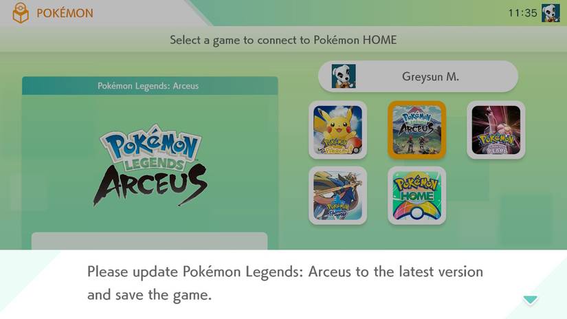 pokemon legends arceus pokemon home
