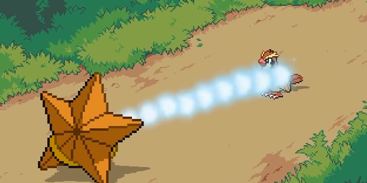 Staryu Attacking Pidgey in Pokemon Phoenix Rising