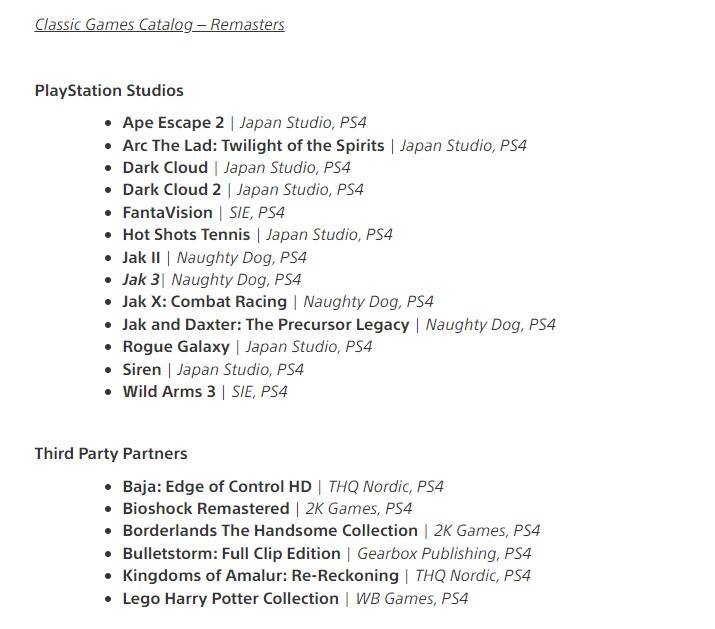 ps plus classic remasters