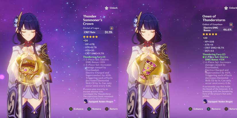 raiden shogun with ok genshin impact artifacts 