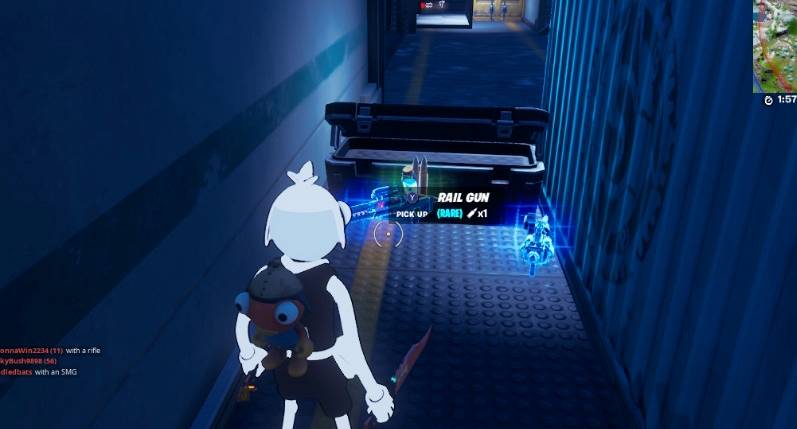 rail gun fortnite io chest