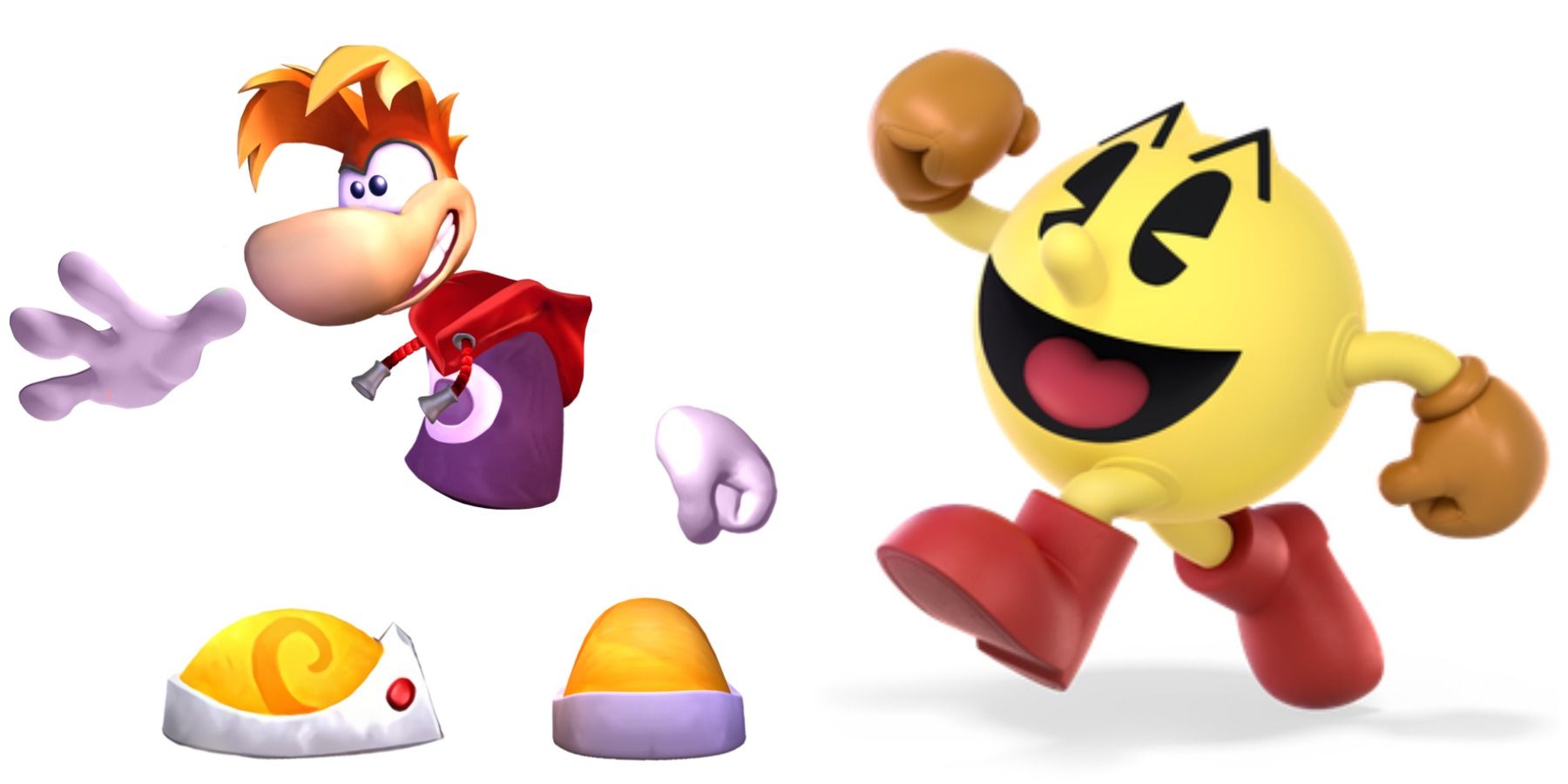 (Left) Rayman waving (Right) Pac-Man walking