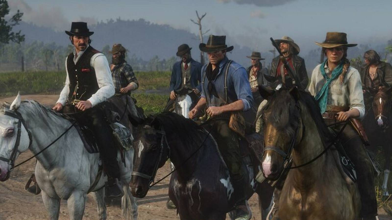 red-dead-redemption-2 gang on horses