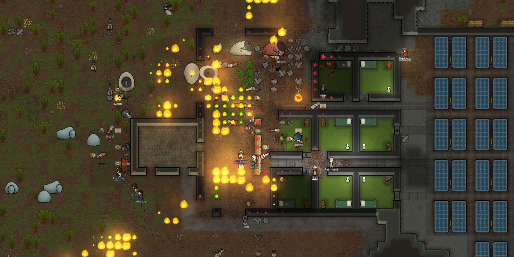 Rimworld Colony on Fire
