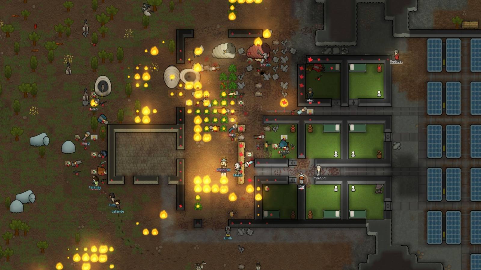 Rimworld Colony on Fire