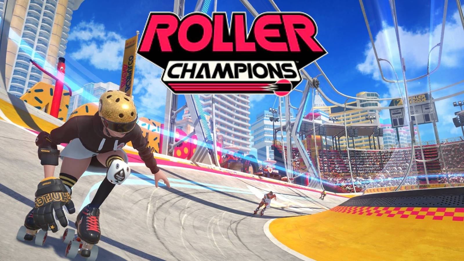 roller champions skater moving around the stage