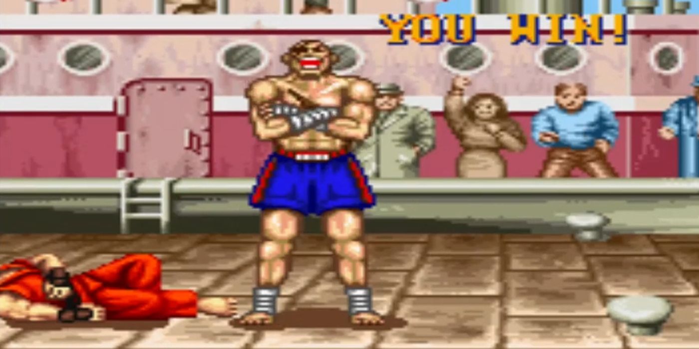 Сагат смеется после победы над Ken Street Fighter 2