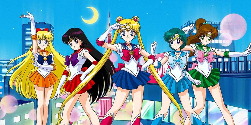 the cast of sailor moon in their sailor outfits from the anime sailor moon