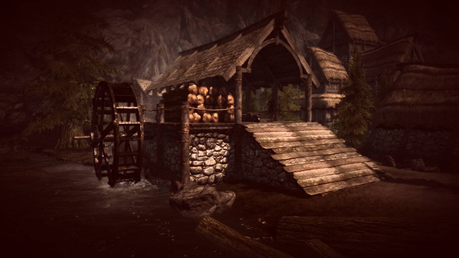 skyrim saw mill dark border red haze