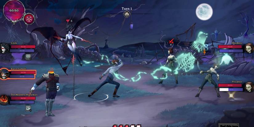 spooky battle in a dark field in rogue lords