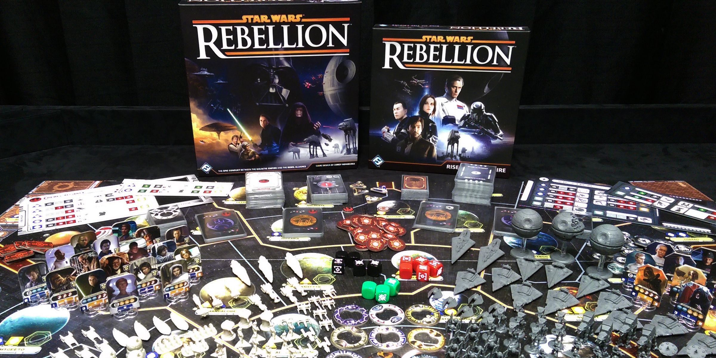 star wars rebellion full game and expansion showing all components