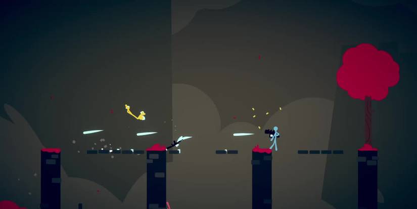stickfight players gunning each other down 