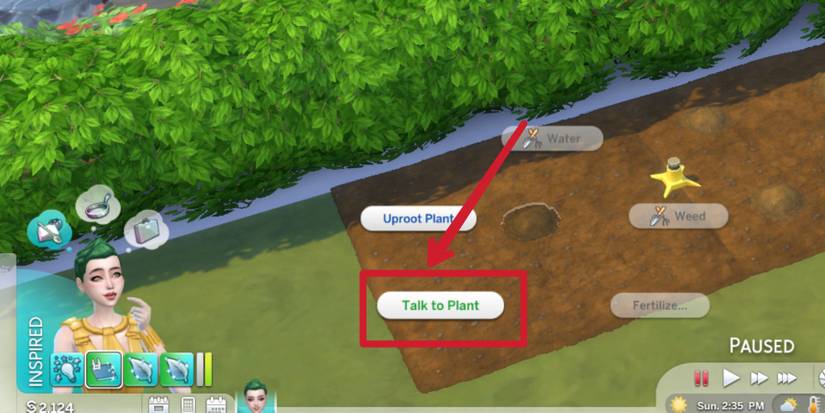 talk to plant interaction in the sims 4