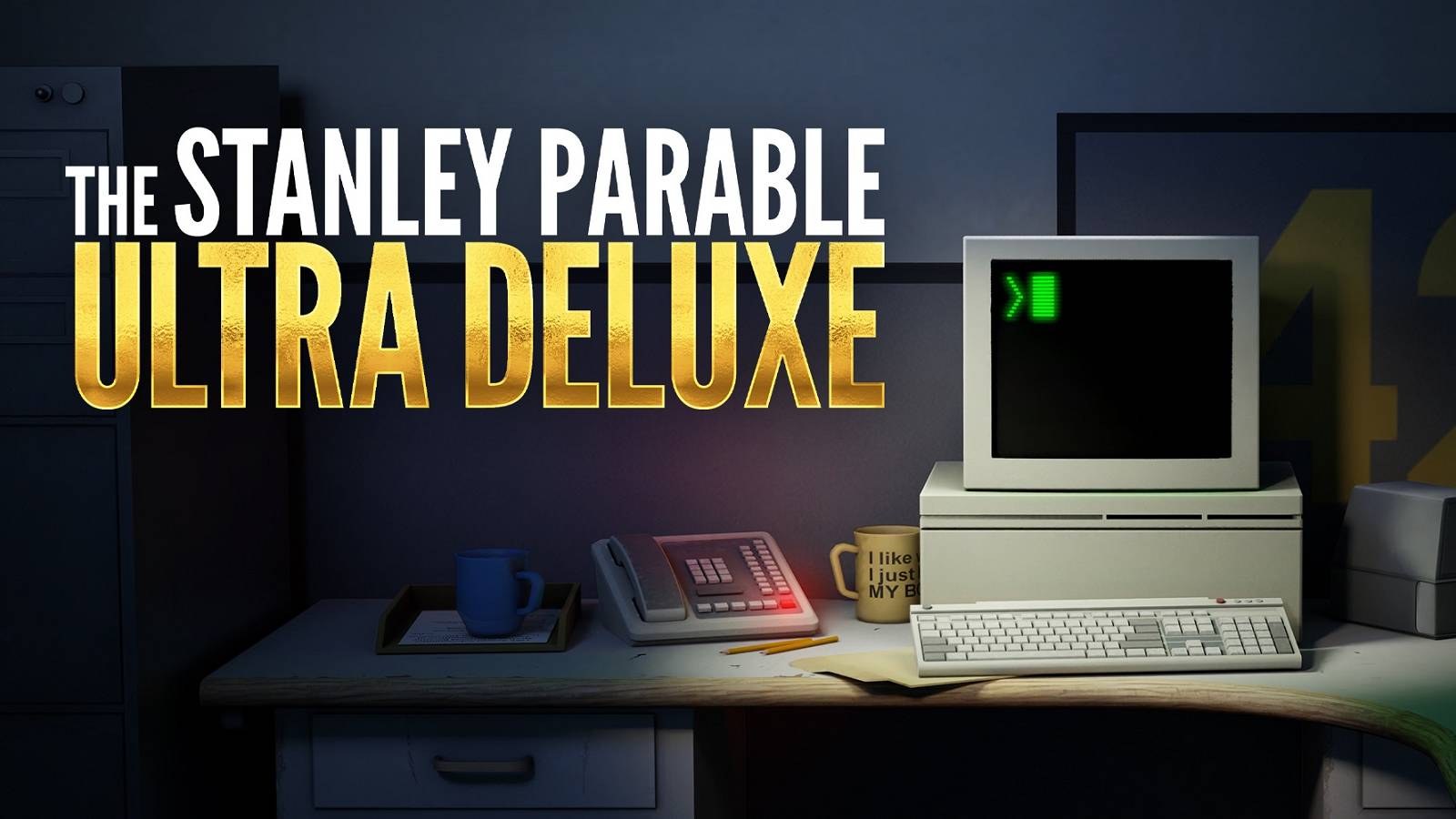 An image from The Stanley Parable Ultra Deluce showing a computer in an office.