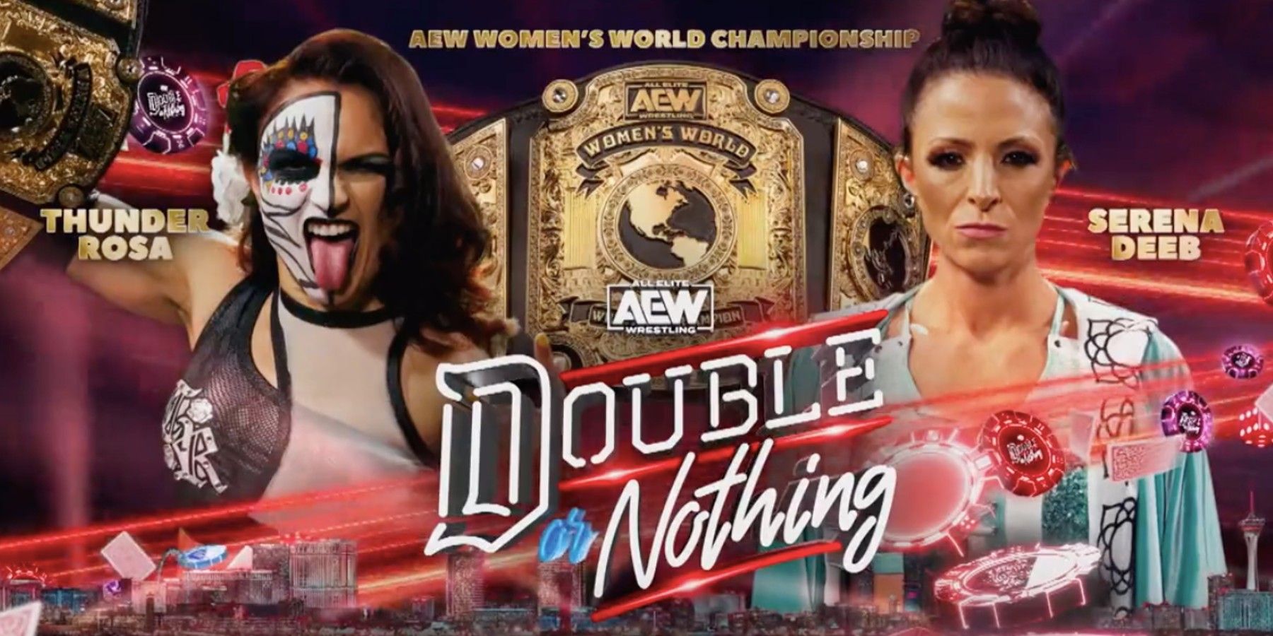 Thunder Rosa and Serena Deeb AEW Double or Nothing 2022 match card