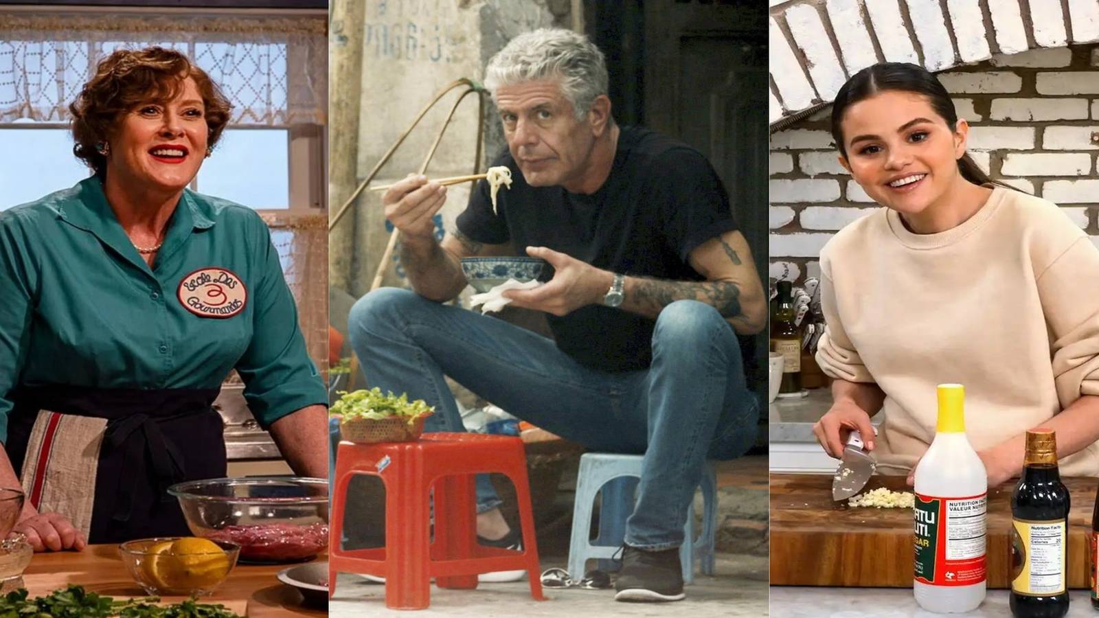 title split image HBO Max Food Shows Julia Parts Unknown Selena