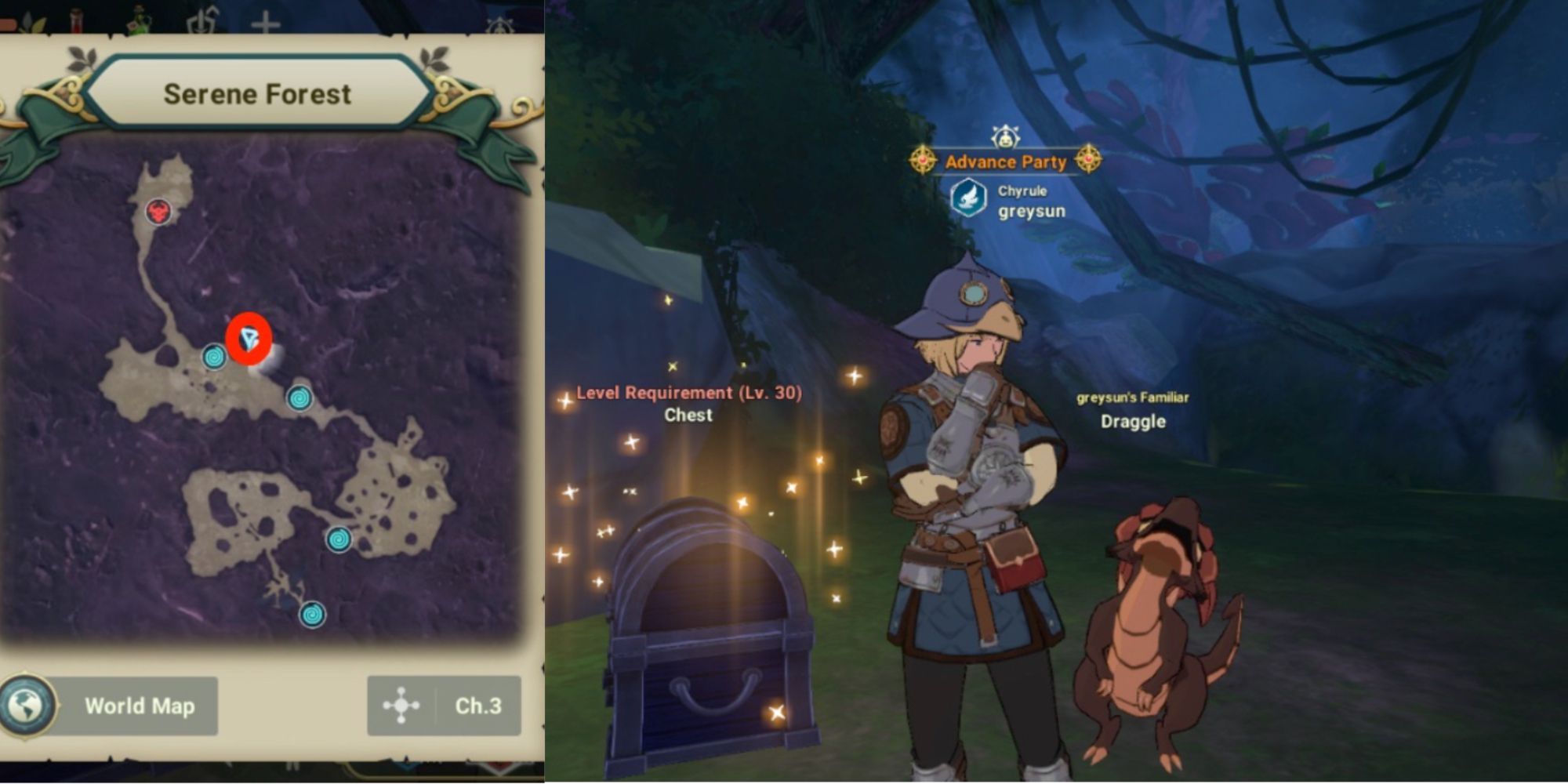Ni no Kuni: Cross Worlds - Serene Forest Chest Locations