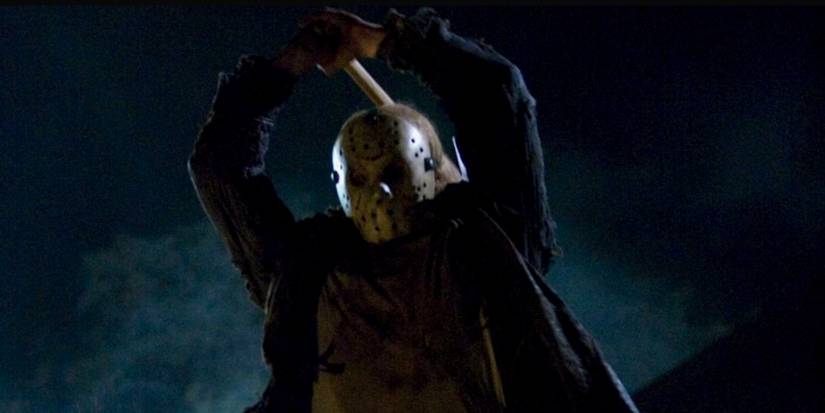 Jason Voorhees swings an ax 