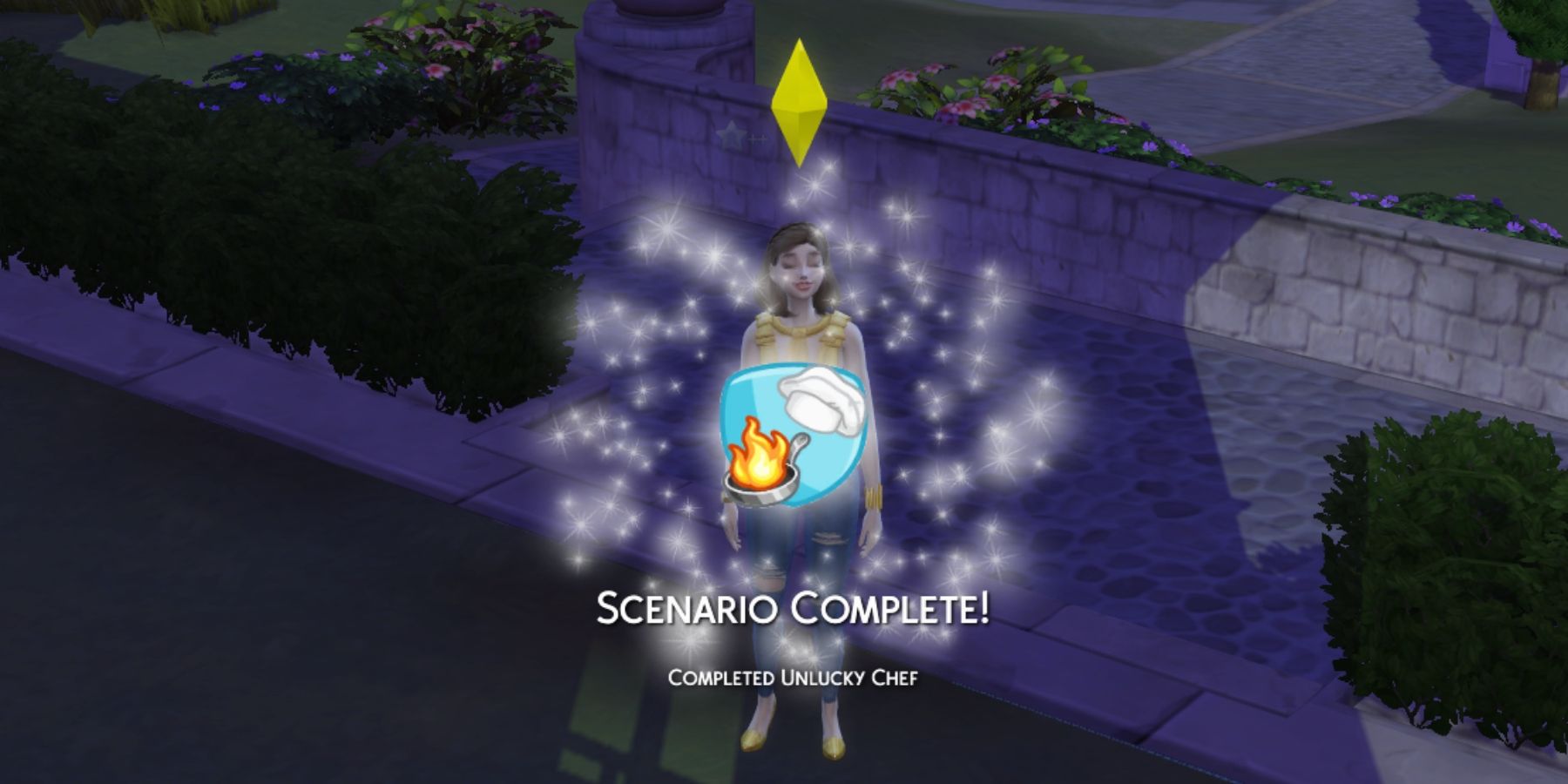 unlucky chef scenario is completed in the sims 4