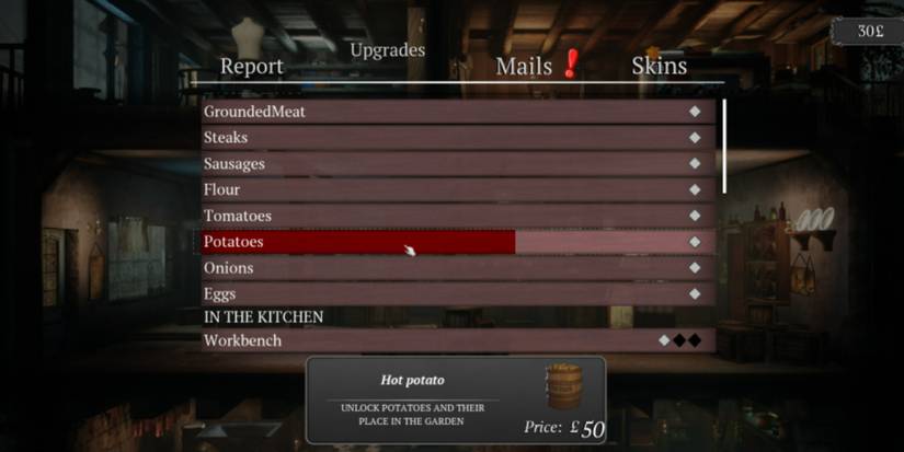 upgrades menu in ravenous devils