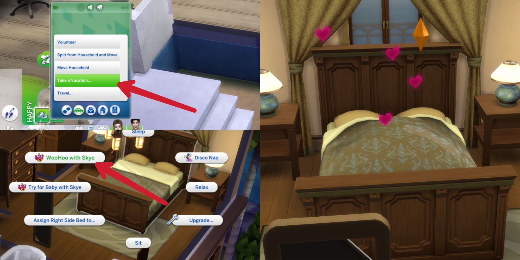 use bed to woohoo in the sims 4