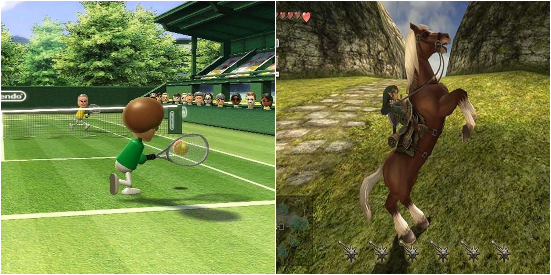 (Слева) Wii Sports (Справа) The Legend of Zelda: Twilight Princess