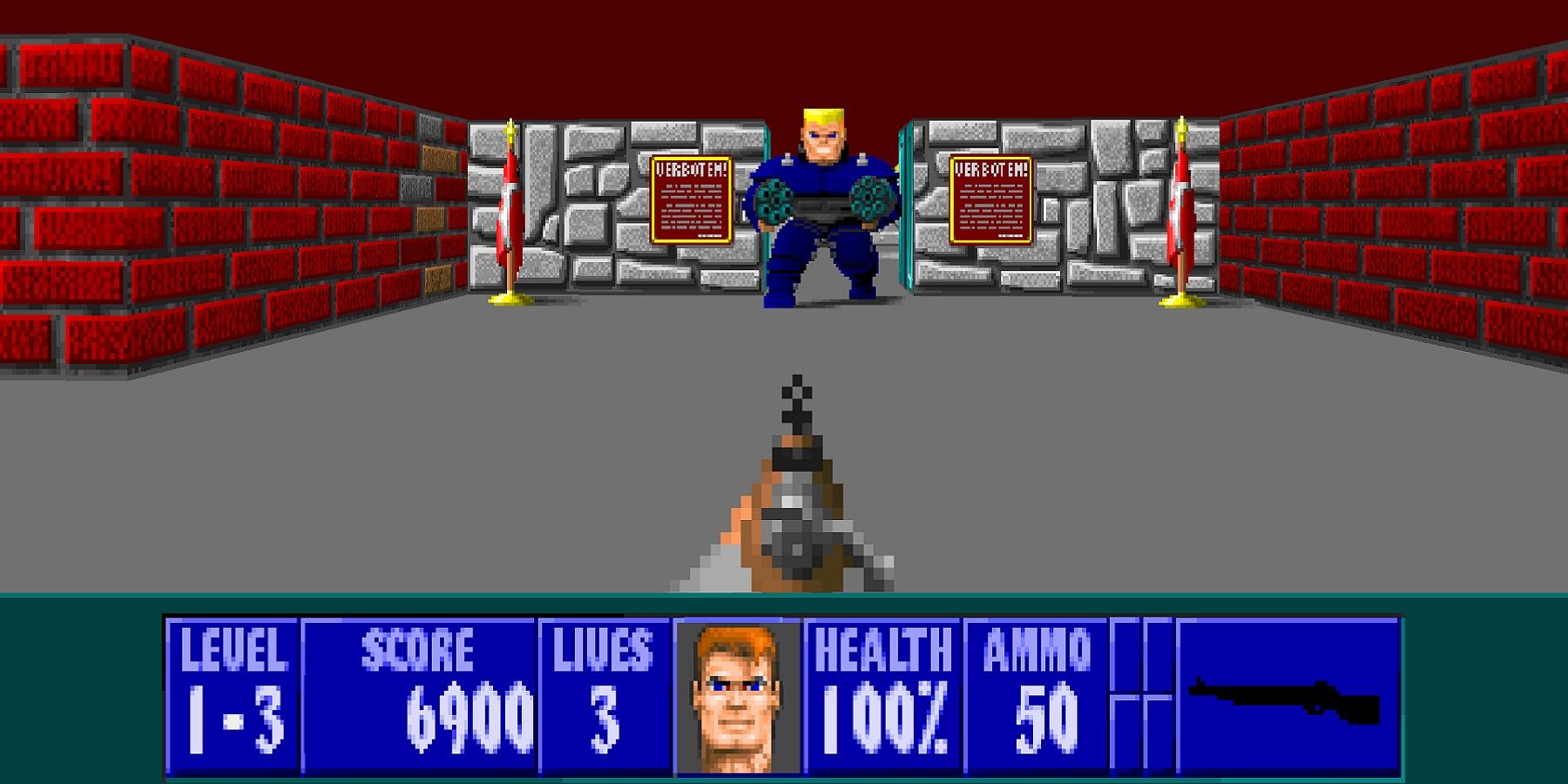 Скриншот из оригинальной Wolfenstein 3D.