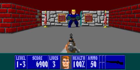 Screenshot from the original Wolfenstein 3D.