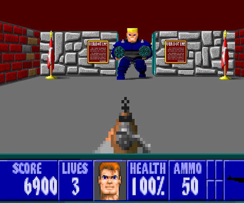 Screenshot from the original Wolfenstein 3D.