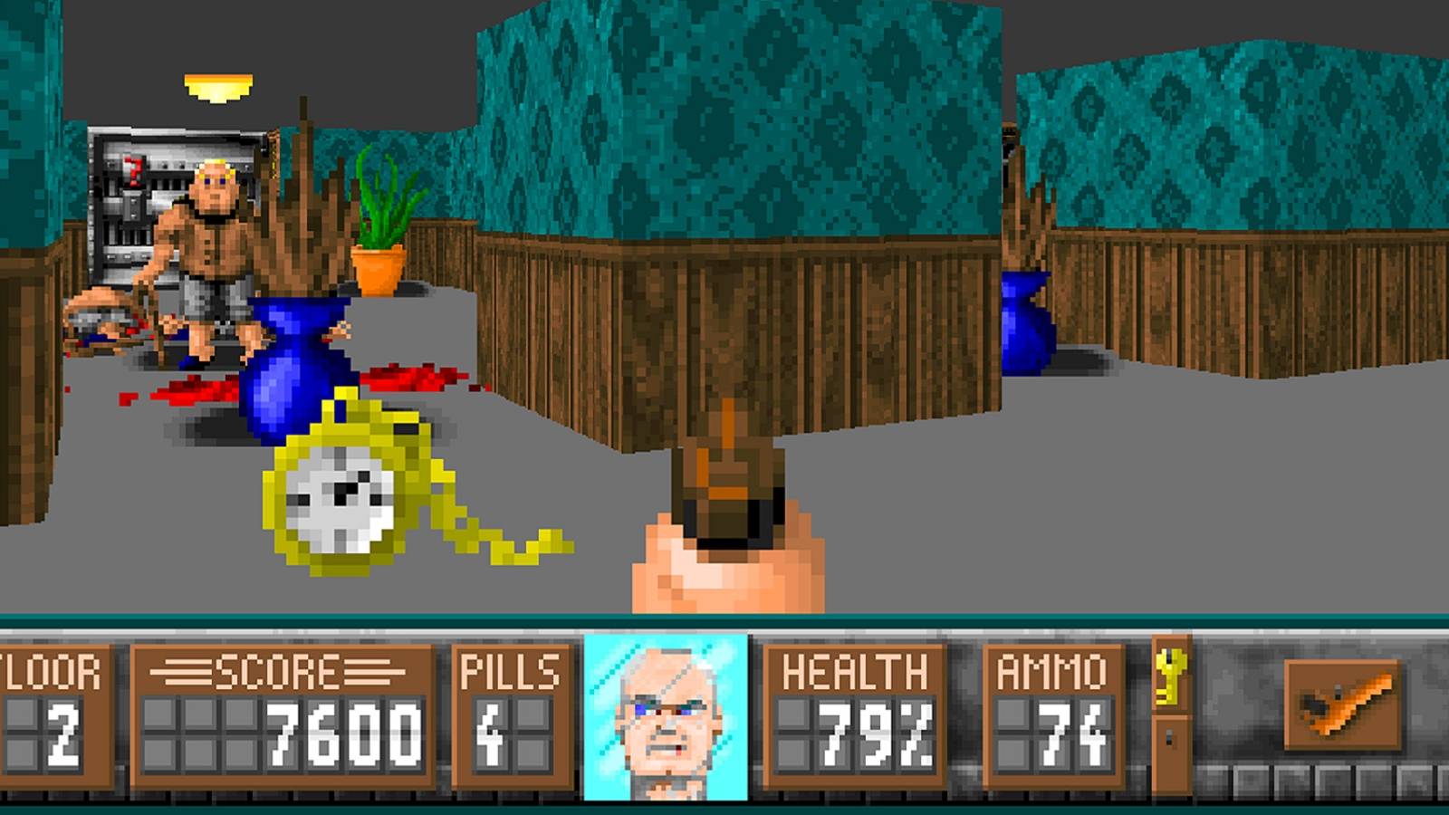 Image from a Wolfenstein 3D mod that shows the game in a retirement home.