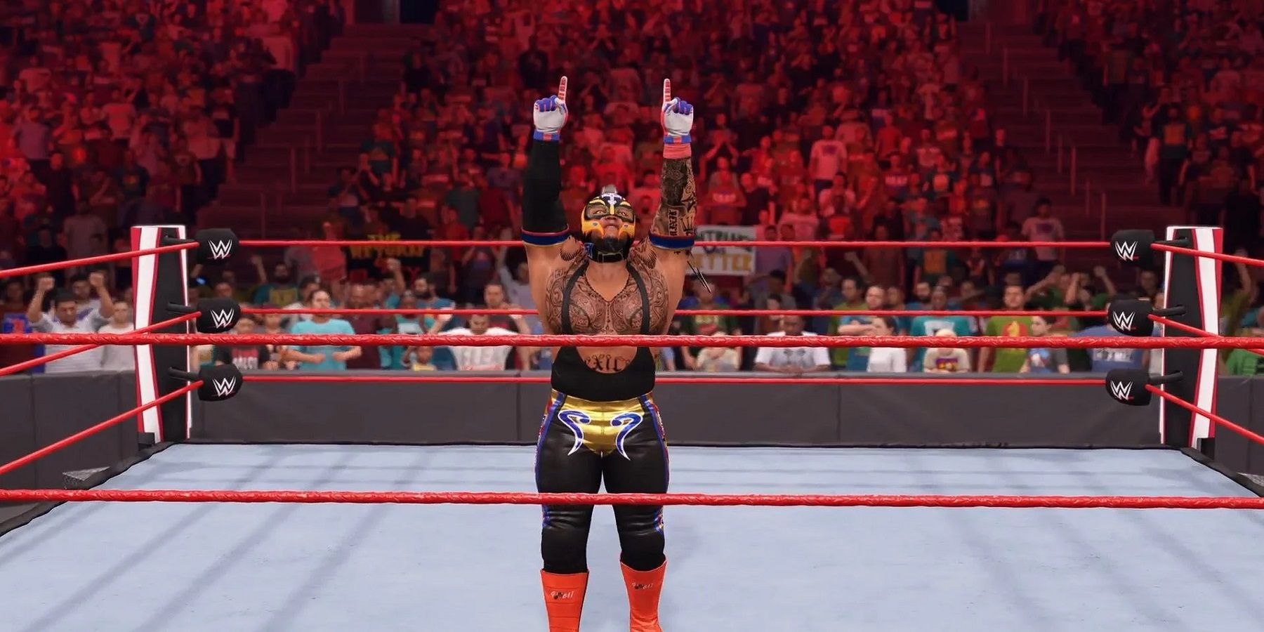 A WWE 2K22 player shares a painful-looking glitch involving Chris Jericho and a ring post.