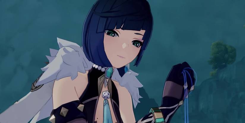 yelan interrogating a treasure horder in genshin impact