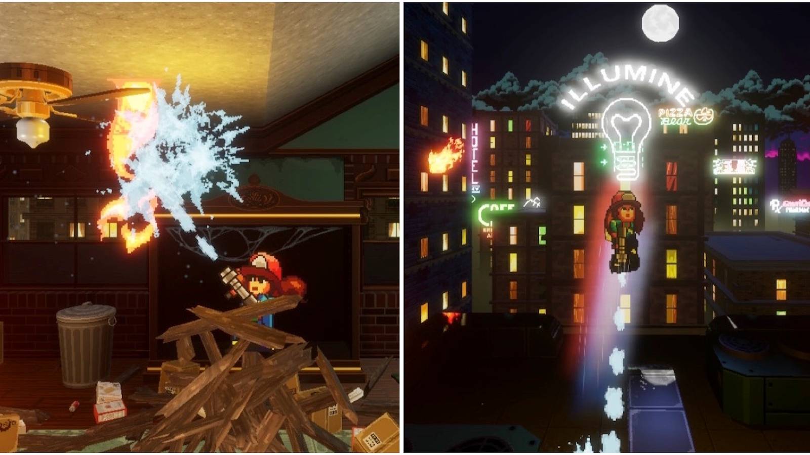 Fighting fires and exploring the world in Firegirl Hack 'n Splash Rescue DX