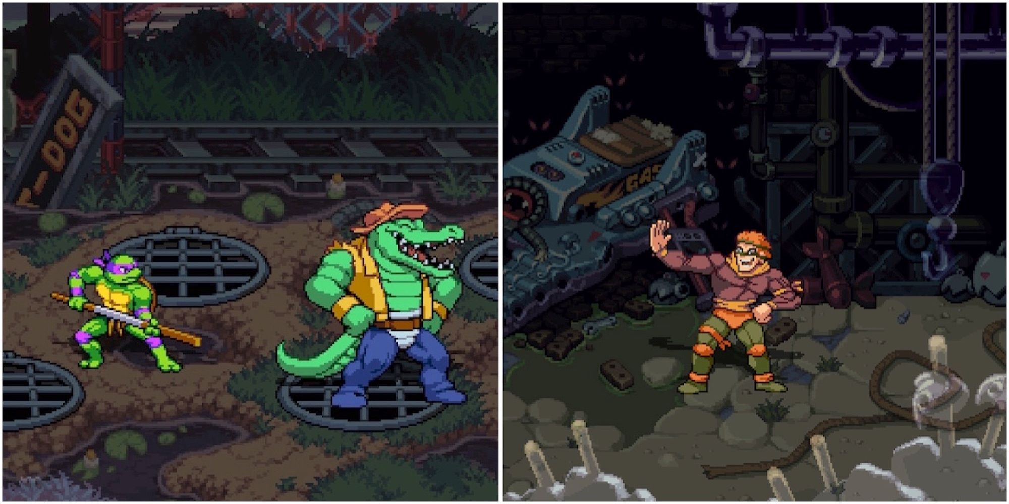 Fighting bosses in Teenage Mutant Ninja Turtles Shredder's Revenge