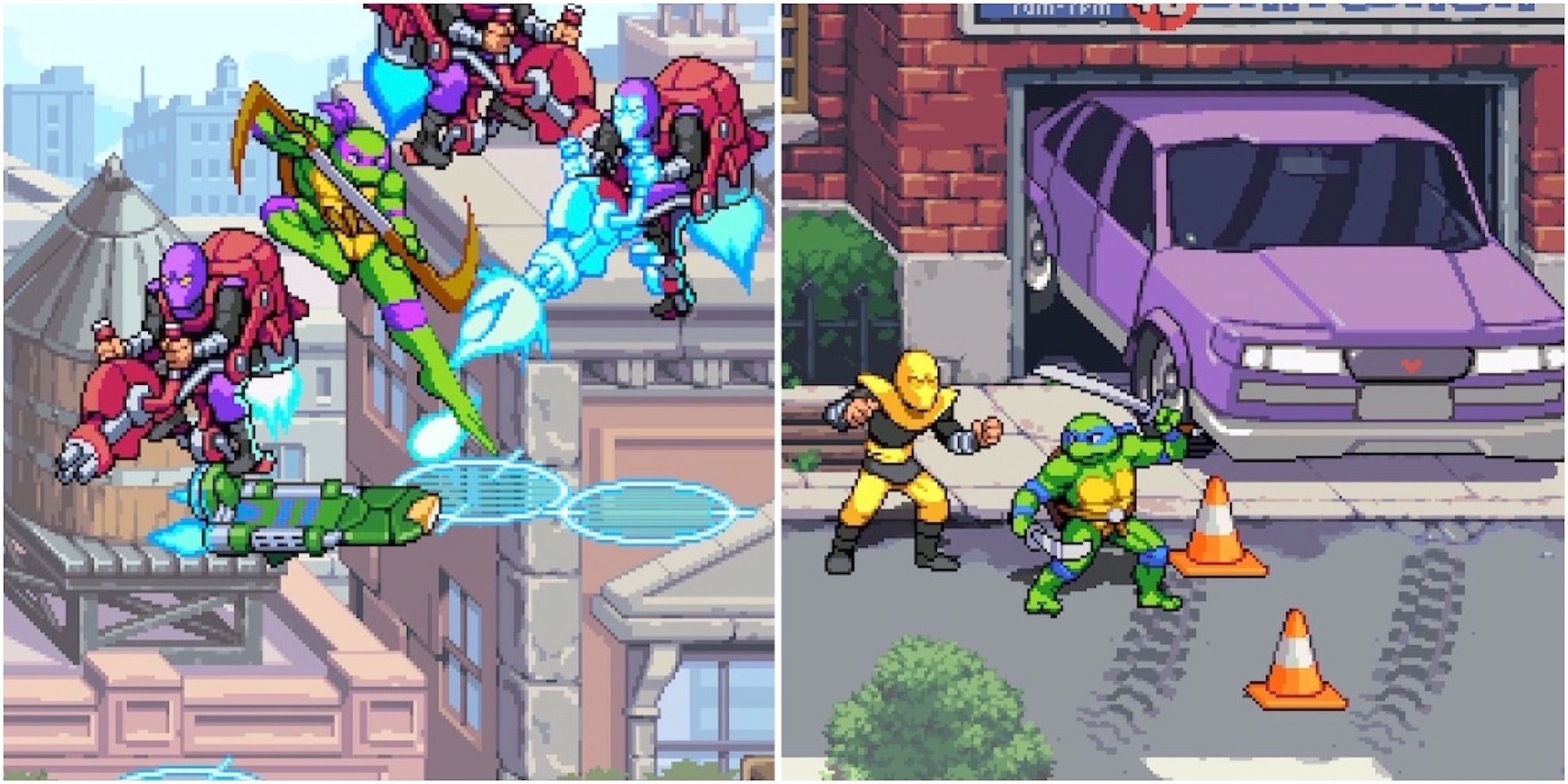 Fighting enemies in Teenage Mutant Ninja Turtles Shredder's Revenge