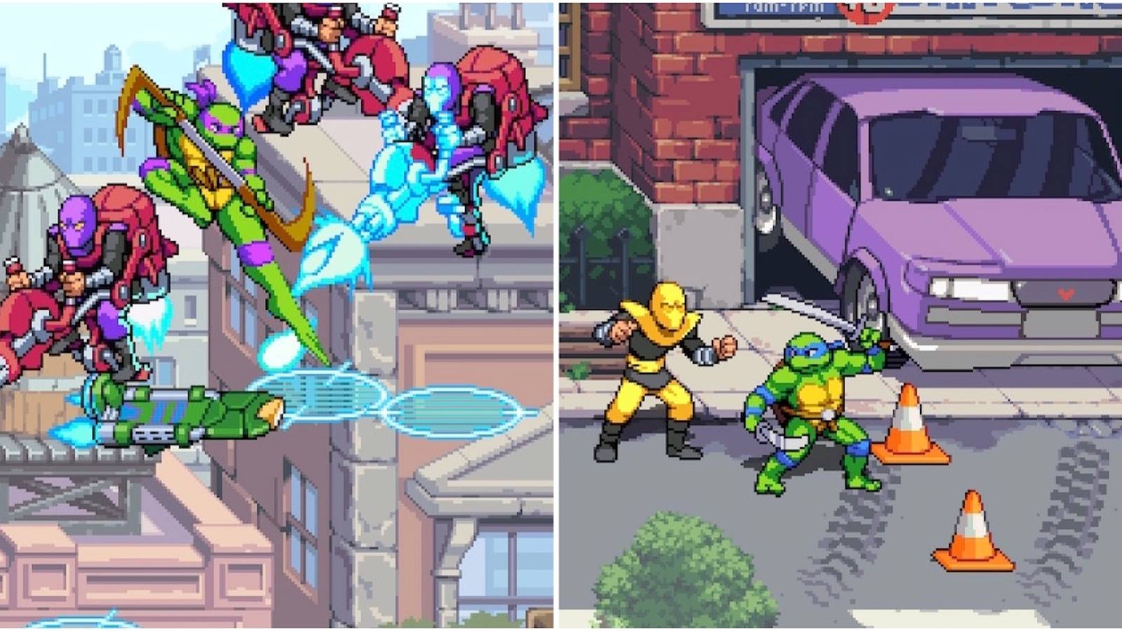 Fighting enemies in Teenage Mutant Ninja Turtles Shredder's Revenge