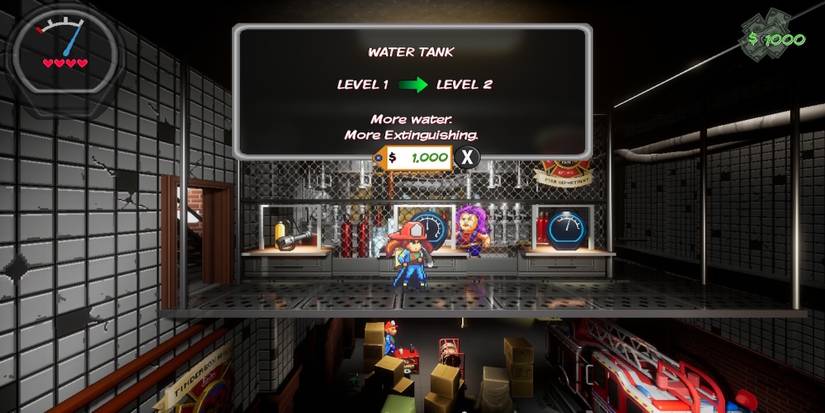 An upgrade store in Firegirl Hack 'n Splash Rescue DX